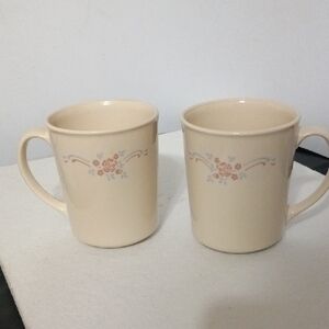 VINTAGE CORNING WARE MUGS Floral Cream Mugs Set